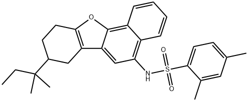 2,4-dimethyl-N-(8-tert-pentyl-7,8,9,10-tetrahydronaphtho[1,2-b][1]benzofuran-5-yl)benzenesulfonamide Struktur