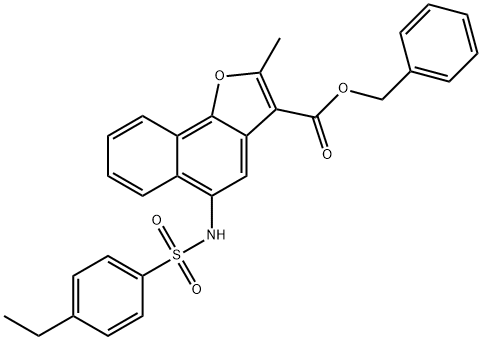 benzyl 5-{[(4-ethylphenyl)sulfonyl]amino}-2-methylnaphtho[1,2-b]furan-3-carboxylate Struktur