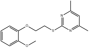 2-{[2-(2-methoxyphenoxy)ethyl]sulfanyl}-4,6-dimethylpyrimidine Struktur