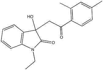 3-[2-(2,4-dimethylphenyl)-2-oxoethyl]-1-ethyl-3-hydroxy-1,3-dihydro-2H-indol-2-one Struktur