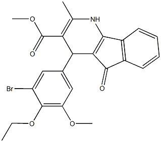 methyl 4-(3-bromo-4-ethoxy-5-methoxyphenyl)-2-methyl-5-oxo-4,5-dihydro-1H-indeno[1,2-b]pyridine-3-carboxylate Struktur