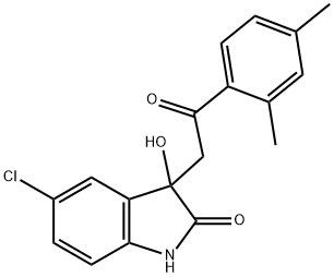 5-chloro-3-[2-(2,4-dimethylphenyl)-2-oxoethyl]-3-hydroxy-1,3-dihydro-2H-indol-2-one Struktur