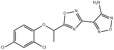 4-{5-[1-(2,4-dichlorophenoxy)ethyl]-1,2,4-oxadiazol-3-yl}-1,2,5-oxadiazol-3-ylamine Struktur