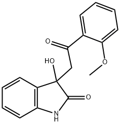 3-hydroxy-3-[2-(2-methoxyphenyl)-2-oxoethyl]-1,3-dihydro-2H-indol-2-one Struktur