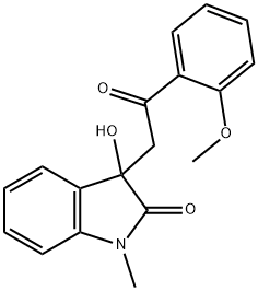 3-hydroxy-3-[2-(2-methoxyphenyl)-2-oxoethyl]-1-methyl-1,3-dihydro-2H-indol-2-one Struktur