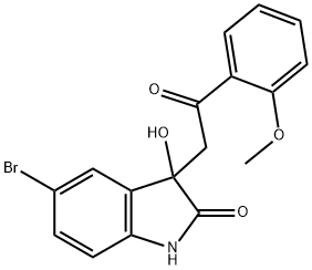 5-bromo-3-hydroxy-3-[2-(2-methoxyphenyl)-2-oxoethyl]-1,3-dihydro-2H-indol-2-one Struktur