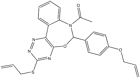 4-[7-acetyl-3-(allylsulfanyl)-6,7-dihydro[1,2,4]triazino[5,6-d][3,1]benzoxazepin-6-yl]phenyl allyl ether Struktur