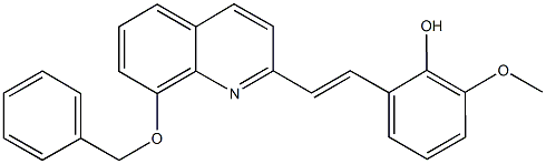 2-{2-[8-(benzyloxy)-2-quinolinyl]vinyl}-6-methoxyphenol Struktur