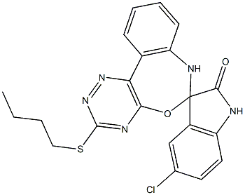 3-(butylsulfanyl)-5'-chloro-2'-oxo-1',3',6,7-tetrahydro[1,2,4]triazino[5,6-d][3,1]benzoxazepine-6-spiro-3-(2'H)-indole Struktur