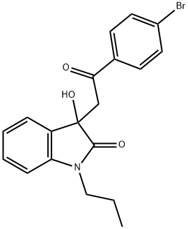 3-[2-(4-bromophenyl)-2-oxoethyl]-3-hydroxy-1-propyl-1,3-dihydro-2H-indol-2-one Struktur