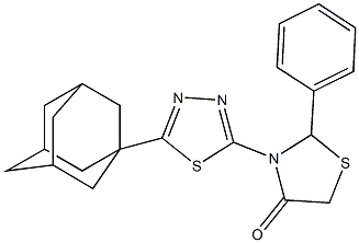 3-[5-(1-adamantyl)-1,3,4-thiadiazol-2-yl]-2-phenyl-1,3-thiazolidin-4-one Struktur