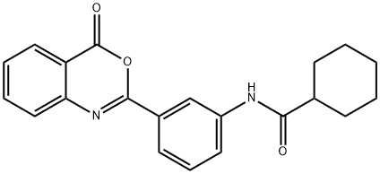 N-[3-(4-oxo-4H-3,1-benzoxazin-2-yl)phenyl]cyclohexanecarboxamide Struktur