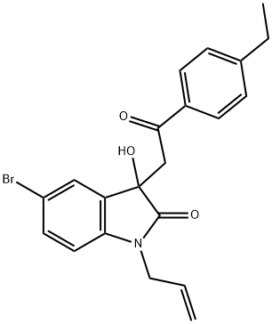 1-allyl-5-bromo-3-[2-(4-ethylphenyl)-2-oxoethyl]-3-hydroxy-1,3-dihydro-2H-indol-2-one Struktur