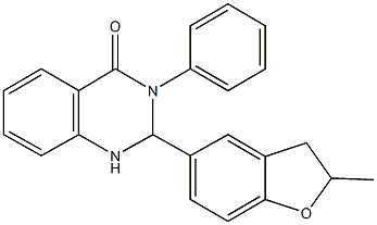 2-(2-methyl-2,3-dihydro-1-benzofuran-5-yl)-3-phenyl-2,3-dihydro-4(1H)-quinazolinone Struktur