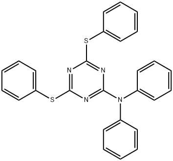 N,N-diphenyl-4,6-bis(phenylsulfanyl)-1,3,5-triazin-2-amine Struktur