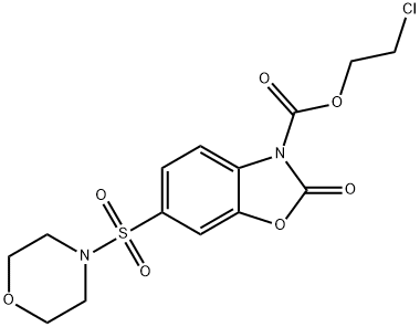 2-chloroethyl 6-(4-morpholinylsulfonyl)-2-oxo-1,3-benzoxazole-3(2H)-carboxylate Struktur