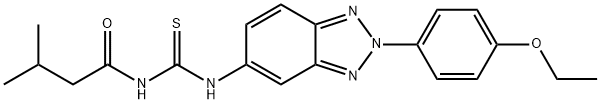 N-[2-(4-ethoxyphenyl)-2H-1,2,3-benzotriazol-5-yl]-N'-(3-methylbutanoyl)thiourea Struktur