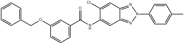 3-(benzyloxy)-N-[6-chloro-2-(4-methylphenyl)-2H-1,2,3-benzotriazol-5-yl]benzamide Struktur