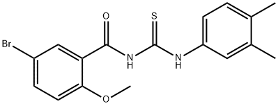 N-(5-bromo-2-methoxybenzoyl)-N'-(3,4-dimethylphenyl)thiourea Struktur