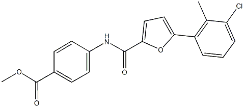 methyl 4-{[5-(3-chloro-2-methylphenyl)-2-furoyl]amino}benzoate Struktur