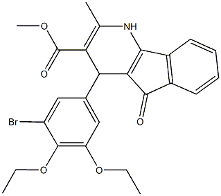 methyl 4-(3-bromo-4,5-diethoxyphenyl)-2-methyl-5-oxo-4,5-dihydro-1H-indeno[1,2-b]pyridine-3-carboxylate Struktur