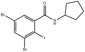 3,5-dibromo-N-cyclopentyl-2-iodobenzamide Struktur