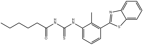 N-[3-(1,3-benzothiazol-2-yl)-2-methylphenyl]-N'-hexanoylthiourea Struktur