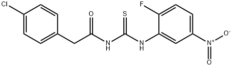 N-[(4-chlorophenyl)acetyl]-N'-{2-fluoro-5-nitrophenyl}thiourea Struktur