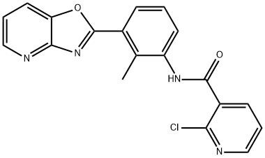 2-chloro-N-(2-methyl-3-[1,3]oxazolo[4,5-b]pyridin-2-ylphenyl)nicotinamide Struktur