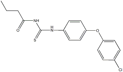 N-butyryl-N'-[4-(4-chlorophenoxy)phenyl]thiourea Struktur