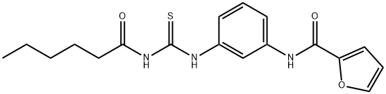 N-(3-{[(hexanoylamino)carbothioyl]amino}phenyl)-2-furamide Struktur