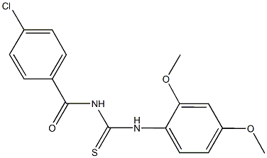 N-(4-chlorobenzoyl)-N'-(2,4-dimethoxyphenyl)thiourea Struktur