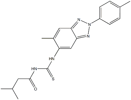 N-(3-methylbutanoyl)-N'-[6-methyl-2-(4-methylphenyl)-2H-1,2,3-benzotriazol-5-yl]thiourea Struktur