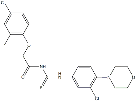 N-[(4-chloro-2-methylphenoxy)acetyl]-N'-[3-chloro-4-(4-morpholinyl)phenyl]thiourea Struktur