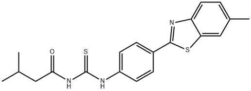 N-[4-(6-methyl-1,3-benzothiazol-2-yl)phenyl]-N'-(3-methylbutanoyl)thiourea Struktur