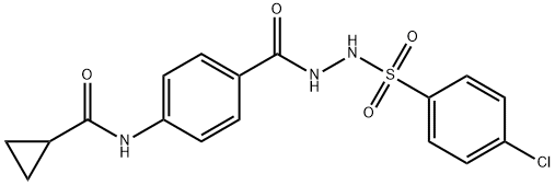 N-[4-({2-[(4-chlorophenyl)sulfonyl]hydrazino}carbonyl)phenyl]cyclopropanecarboxamide Struktur