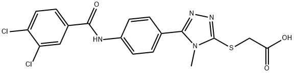 [(5-{4-[(3,4-dichlorobenzoyl)amino]phenyl}-4-methyl-4H-1,2,4-triazol-3-yl)sulfanyl]acetic acid Struktur