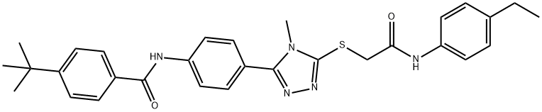 4-tert-butyl-N-[4-(5-{[2-(4-ethylanilino)-2-oxoethyl]sulfanyl}-4-methyl-4H-1,2,4-triazol-3-yl)phenyl]benzamide Struktur