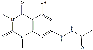 N'-(5-hydroxy-1,3-dimethyl-2,4-dioxo-1,2,3,4-tetrahydropyrido[2,3-d]pyrimidin-7-yl)propanohydrazide Struktur