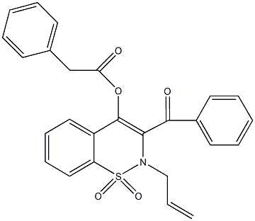 2-allyl-3-benzoyl-1,1-dioxido-2H-1,2-benzothiazin-4-yl phenylacetate Struktur