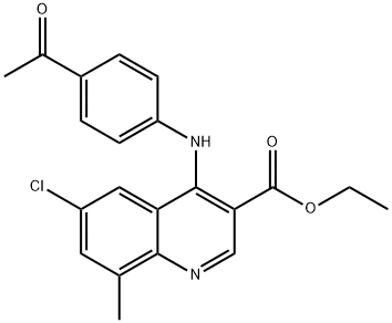 ethyl 4-(4-acetylanilino)-6-chloro-8-methylquinoline-3-carboxylate Struktur