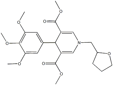 dimethyl 1-(tetrahydro-2-furanylmethyl)-4-(3,4,5-trimethoxyphenyl)-1,4-dihydro-3,5-pyridinedicarboxylate Struktur