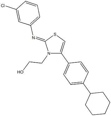 2-(2-[(3-chlorophenyl)imino]-4-(4-cyclohexylphenyl)-1,3-thiazol-3(2H)-yl)ethanol Struktur