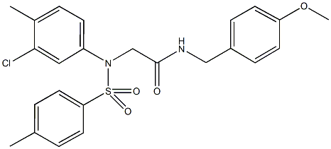 2-{3-chloro-4-methyl[(4-methylphenyl)sulfonyl]anilino}-N-(4-methoxybenzyl)acetamide Struktur