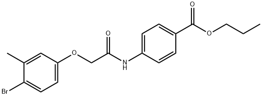 propyl 4-{[(4-bromo-3-methylphenoxy)acetyl]amino}benzoate Struktur