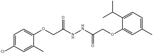 2-(4-chloro-2-methylphenoxy)-N'-[(2-isopropyl-5-methylphenoxy)acetyl]acetohydrazide Struktur