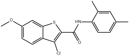 3-chloro-N-(2,4-dimethylphenyl)-6-methoxy-1-benzothiophene-2-carboxamide Struktur