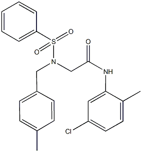 N-(5-chloro-2-methylphenyl)-2-[(4-methylbenzyl)(phenylsulfonyl)amino]acetamide Struktur