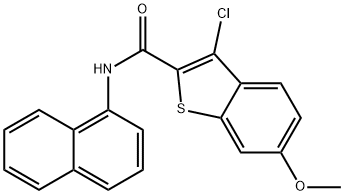 3-chloro-6-methoxy-N-(1-naphthyl)-1-benzothiophene-2-carboxamide Struktur