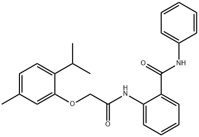 2-{[(2-isopropyl-5-methylphenoxy)acetyl]amino}-N-phenylbenzamide Struktur